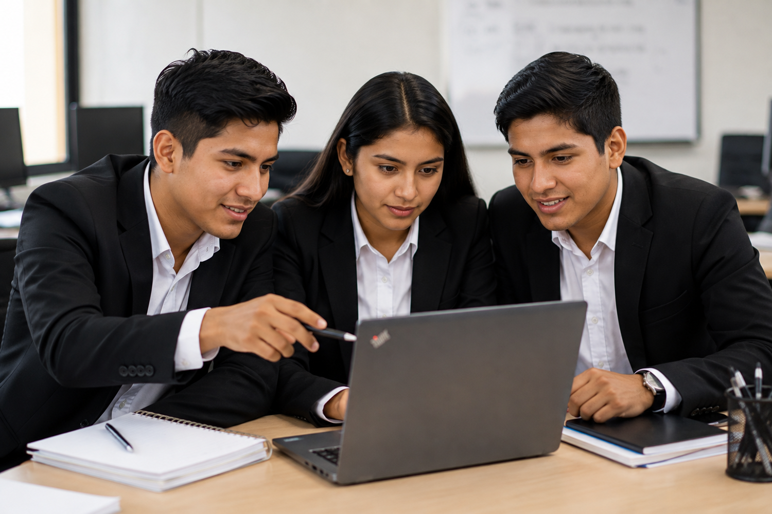 Estudiantes programando
